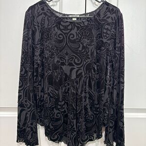 Ultra Pink Black Floral Women's Blouse